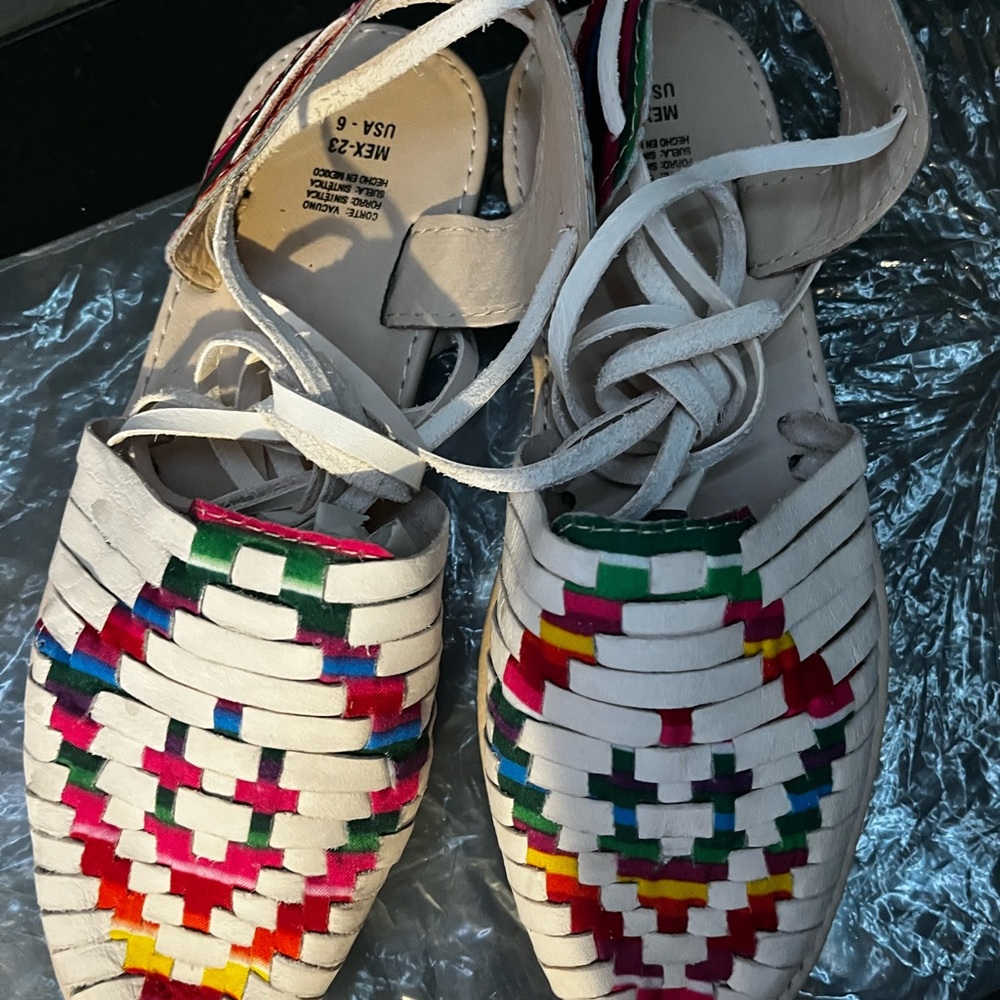 Size 6 colorful sandals